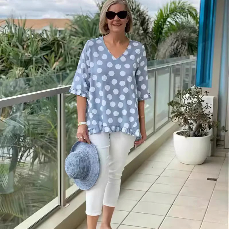 Marina | Bedrucktes Vintage-Top