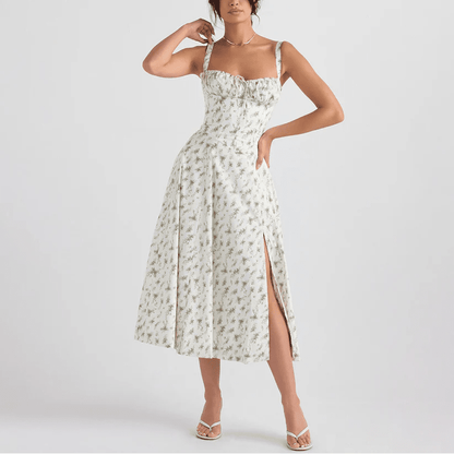 Alice | Bustier Taille elegantes geblümtes Kleid