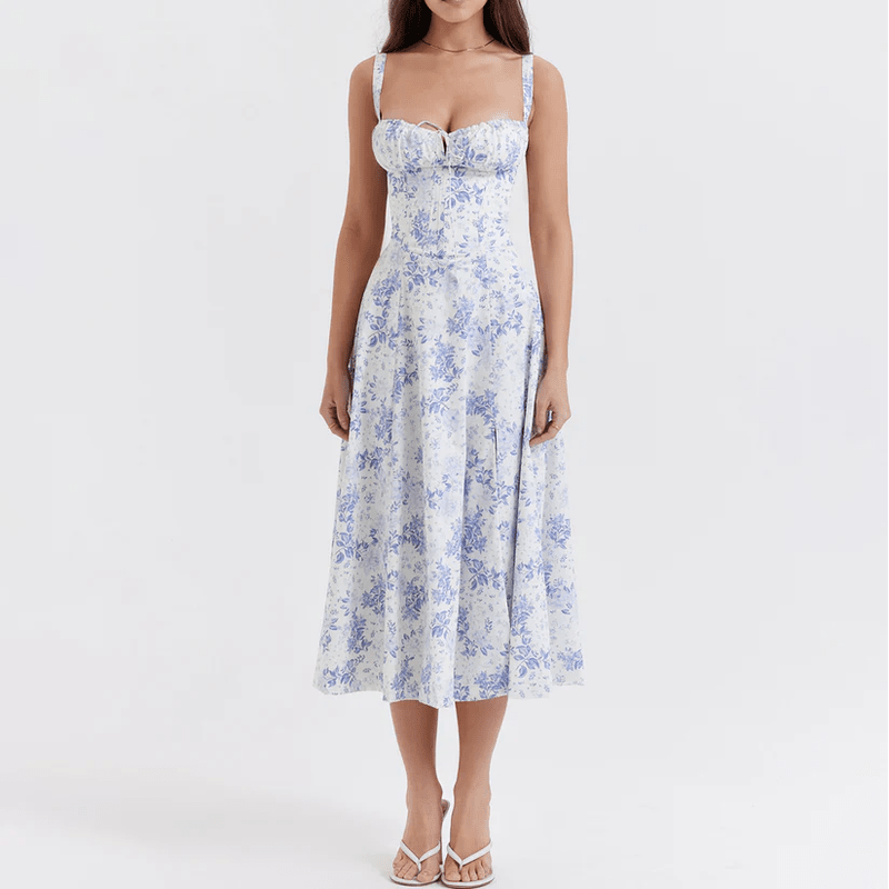 Alice | Bustier Taille elegantes geblümtes Kleid