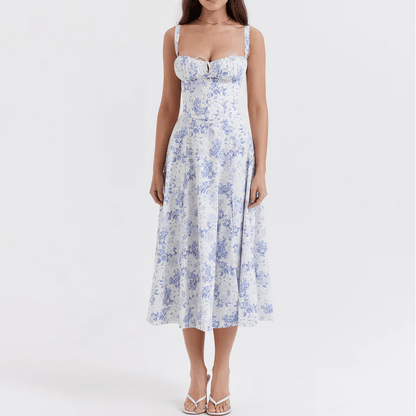 Alice | Bustier Taille elegantes geblümtes Kleid