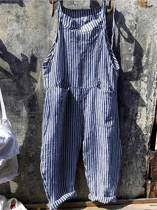 Julia | Weicher und trendiger gestreifter Jumpsuit