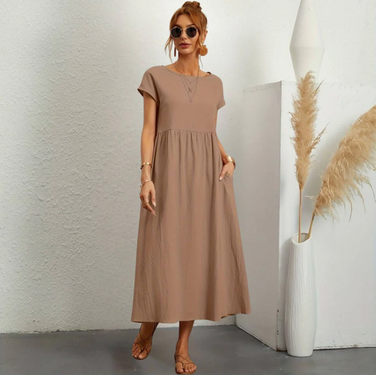 Ellie | Atmungsaktives Kleid aus veganem Leinen